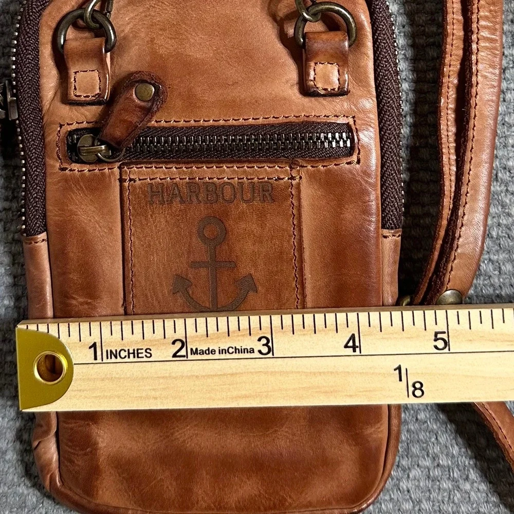 Harbour 2nd Brown Leather Crossbody Phone Bag with Lululemon Pouch Set Cognac